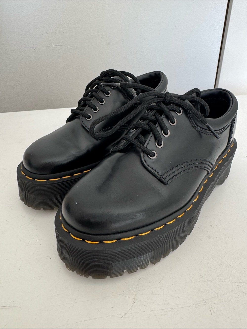 Dr. Martens 8053 Quad Platform Black Leather Shoes – Women’s Size 6 - Picture 14 of 16